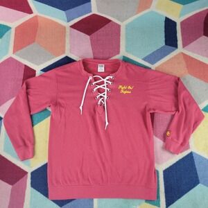 Victoria's Secret PINK USC Trojans Lace Up Sweatshirt Small Fight On Pullover